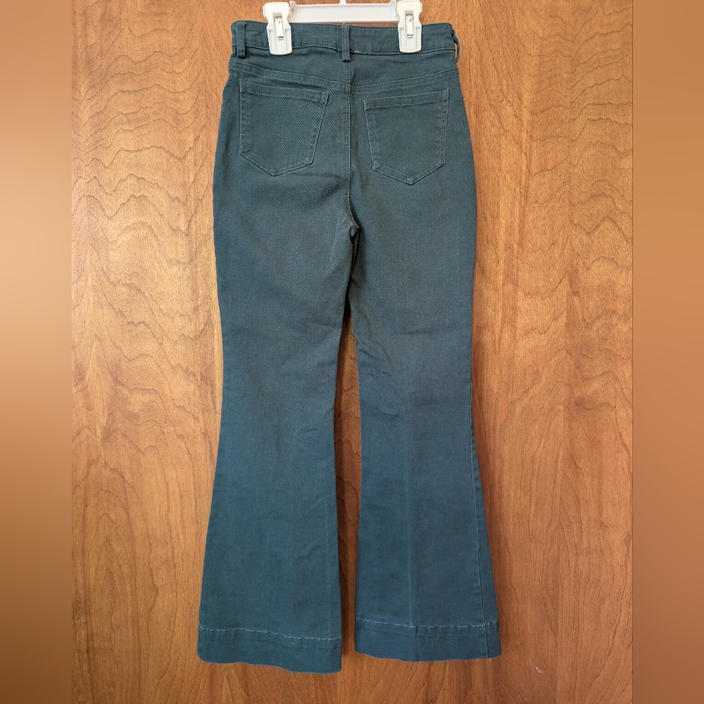 Franki By Francesca's High Rise Flare Jeans in Teal 🩵 7/8 - Picture 4 of 9